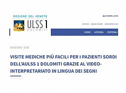 Visite mediche più facili per i pazienti sordi dell'AULSS 1